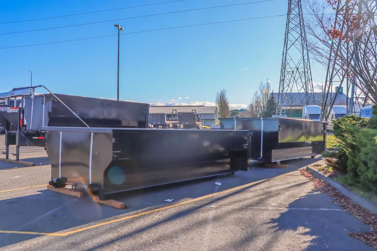 Roll-off dumpster ready for waste disposal at job site for Estate Cleanout Dumpster Rental in Eden